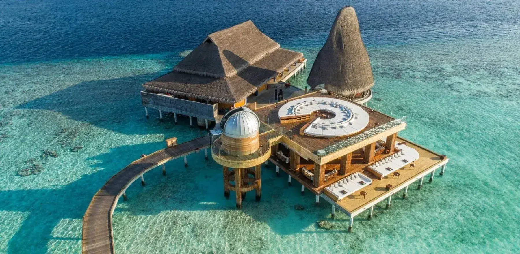 An overwater villa and its observatory