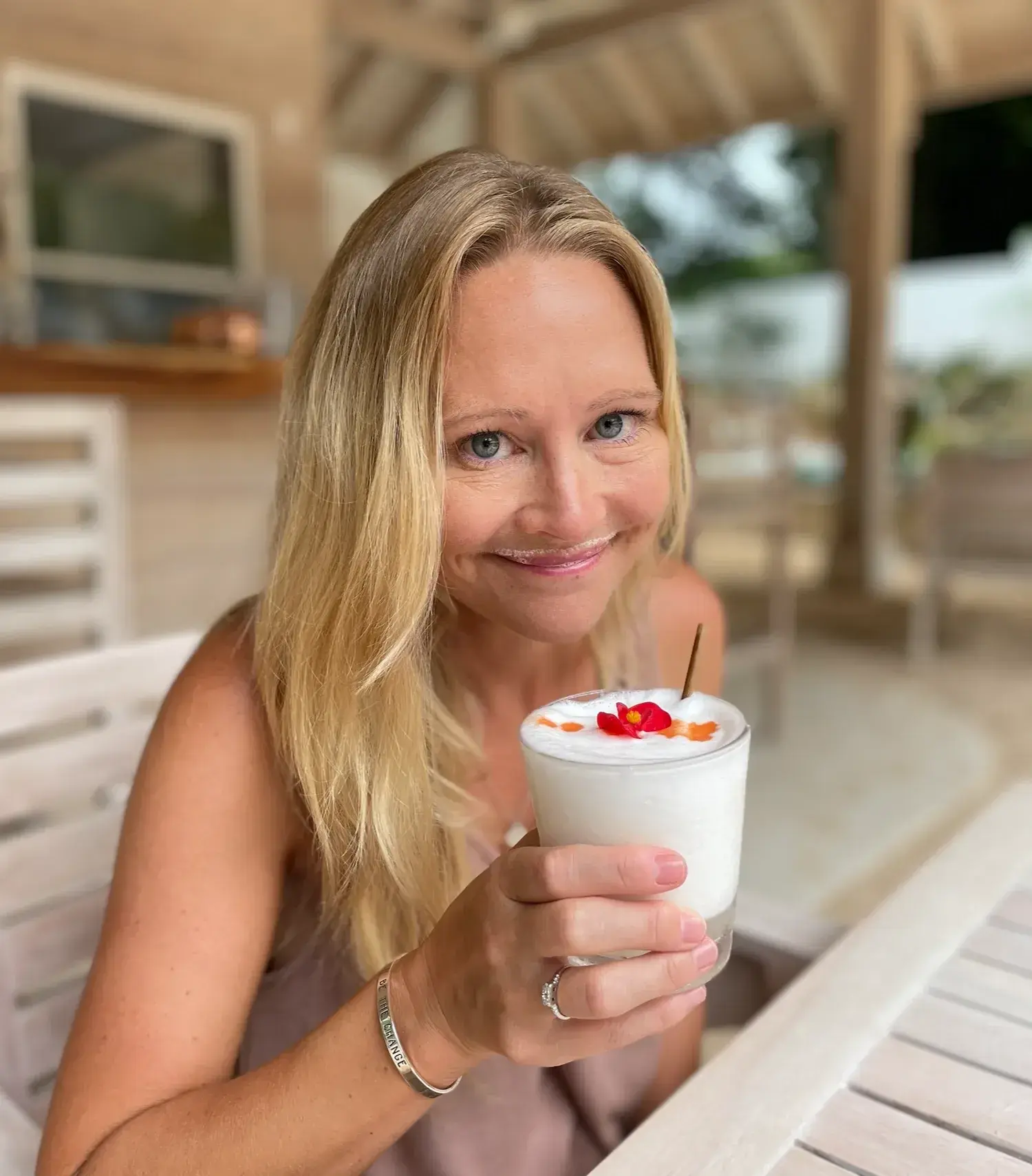 Erin Lockwood with a cocktail