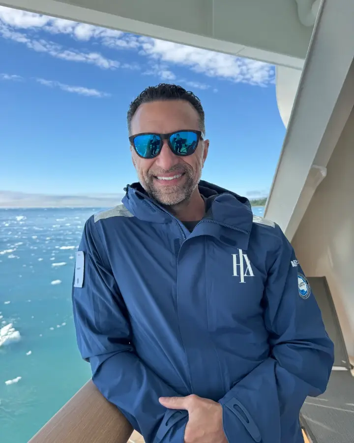 Phil Lockwood at the rail of an HX expedition ship