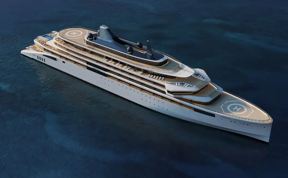 Aerial view of Aman's Amangati yacht
