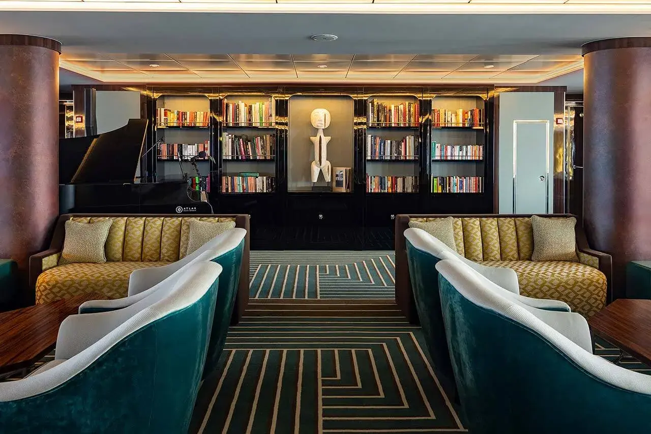 Atlas Ocean Voyages World Navigator cruise ship Atlas Lounge interior