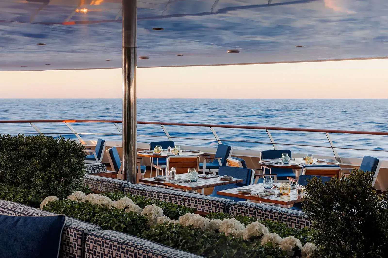 Atlas Ocean Voyages expedition ship al fresco outdoor seating