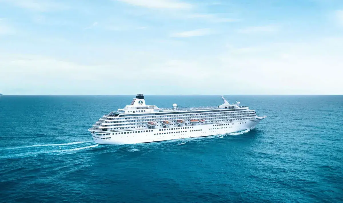 Crystal Symphony cruise ship from above