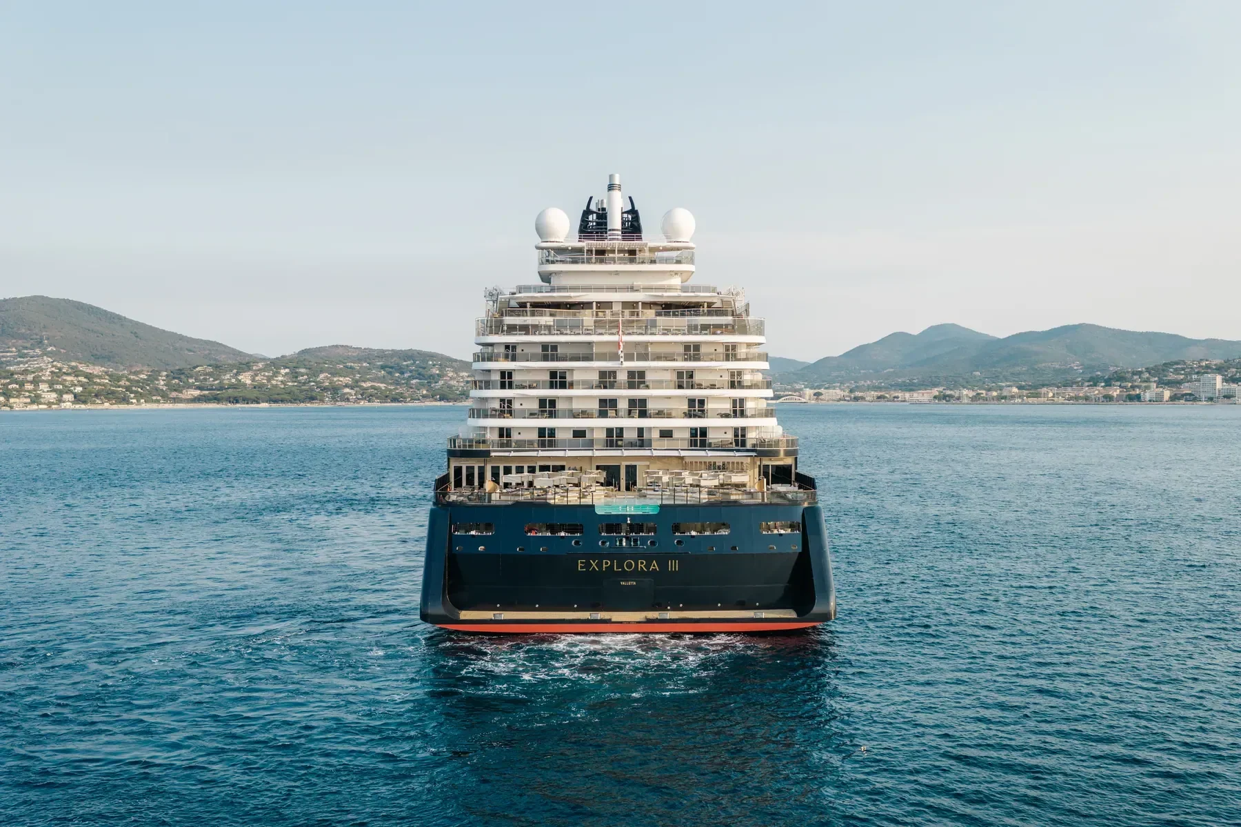 Explora III at sea, viewed from astern