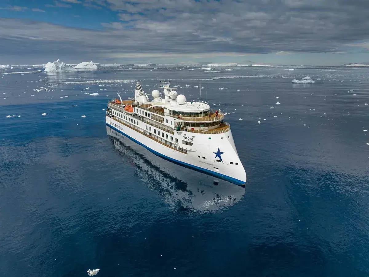 Greg Mortimer expedition ship aerial view