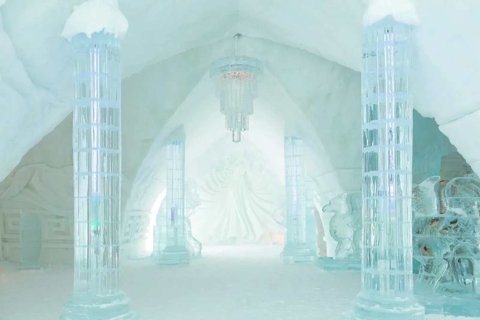 The Grand Hall at the Hotel de Glace in Quebec City