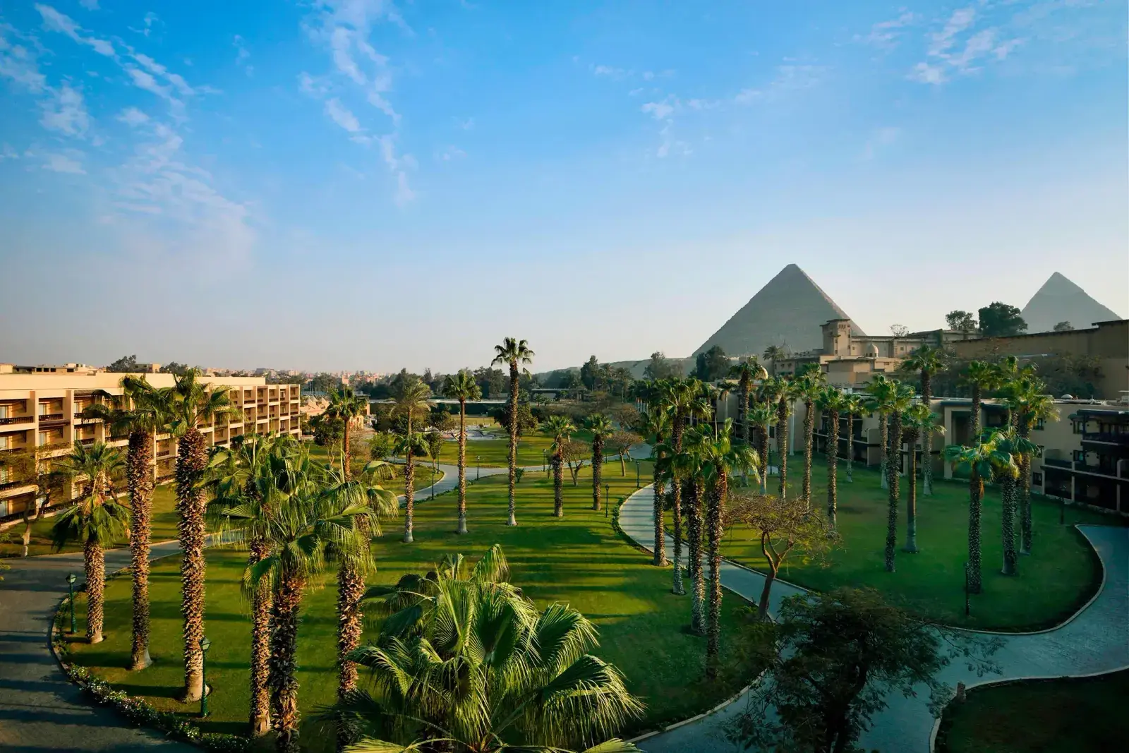Pyramid views at the Marriott Mena House Cairo