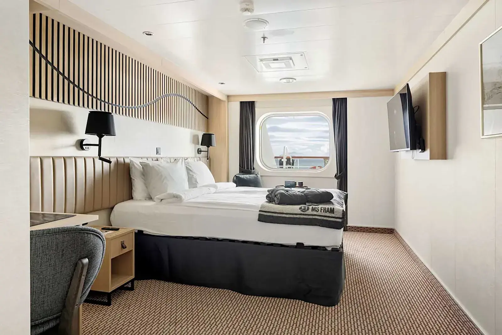 HX expeditions ms fram f2 outside cabin