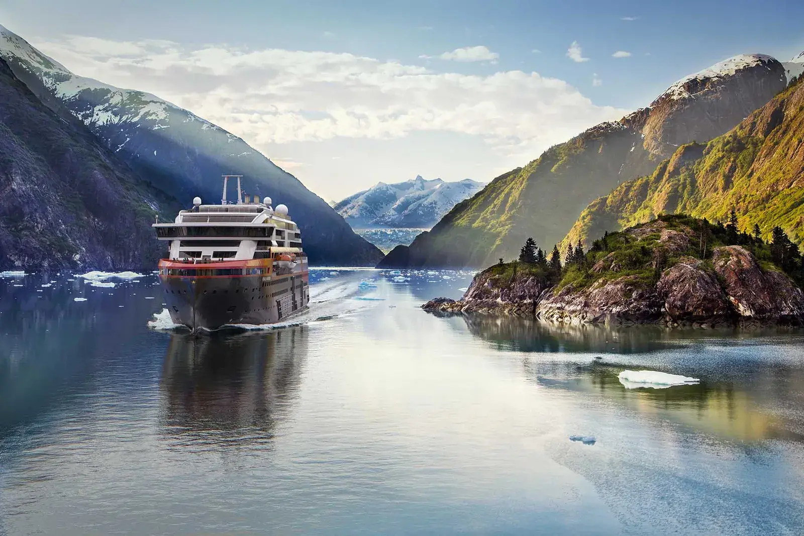 HX expeditions ms roald amundsen sailing a fjord