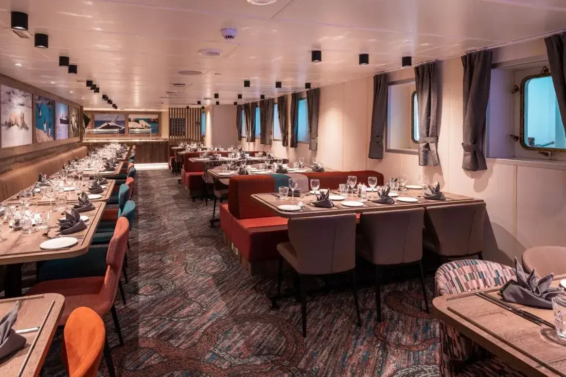 Dining room aboard MV Ortelius