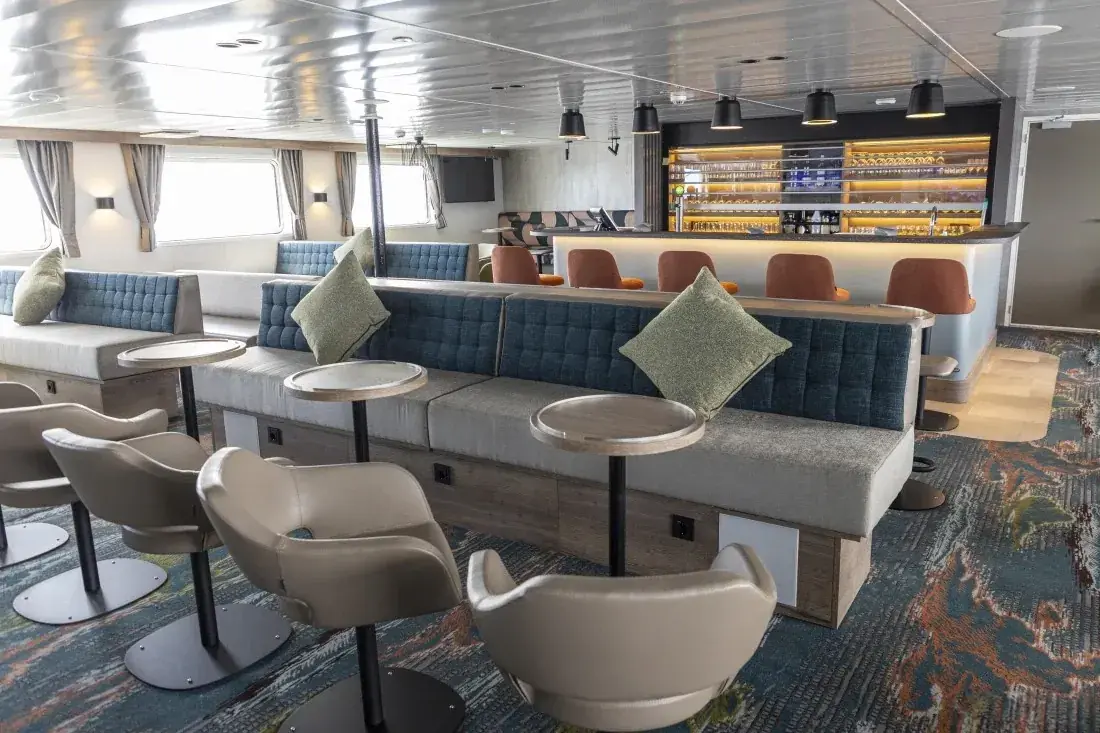Bar aboard MV Ortelius