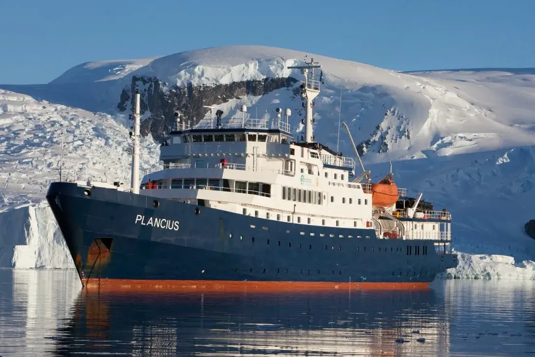 MV Plancius exterior at sea