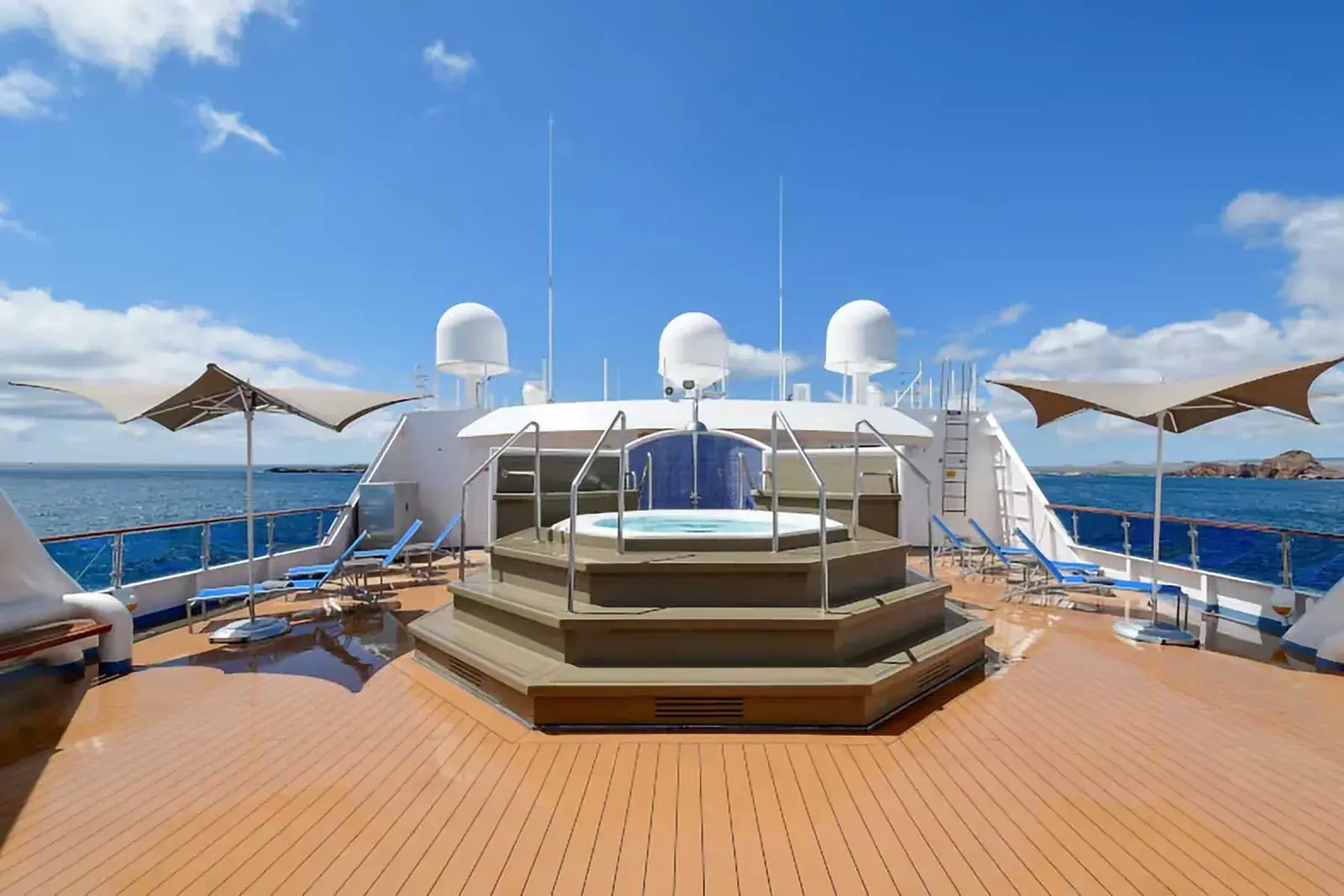 Hot tub deck on the National Geographic Gemini expedition cruise ship