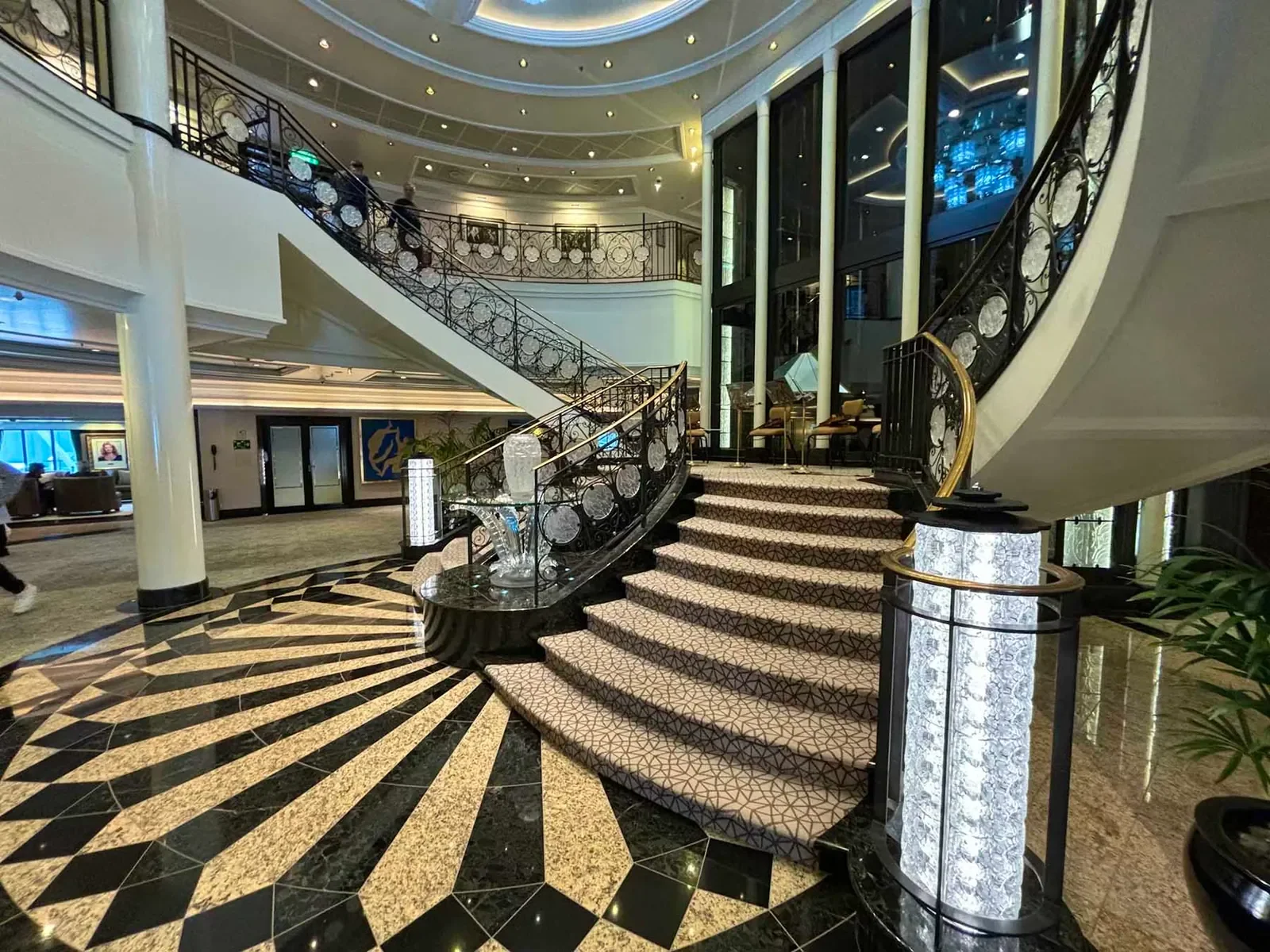 Oceania Marina grand atrium and Lalique staircase