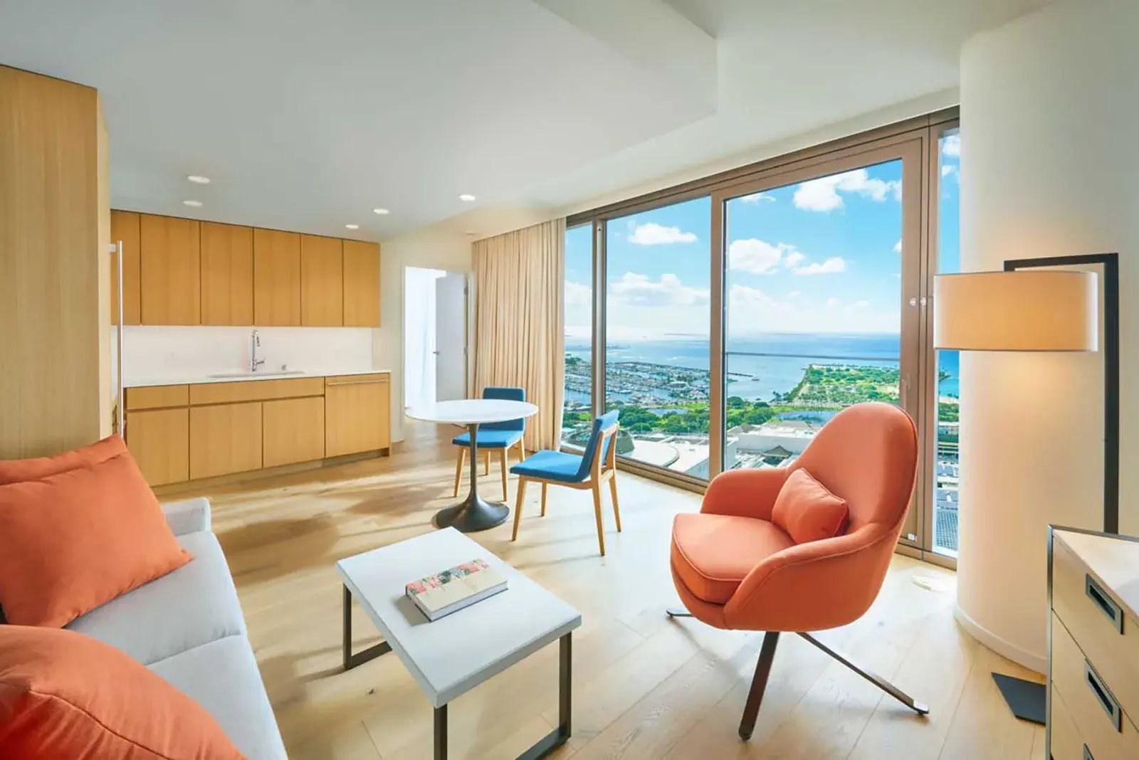 Suite living area in the Renaissance Honolulu Resort + Spa
