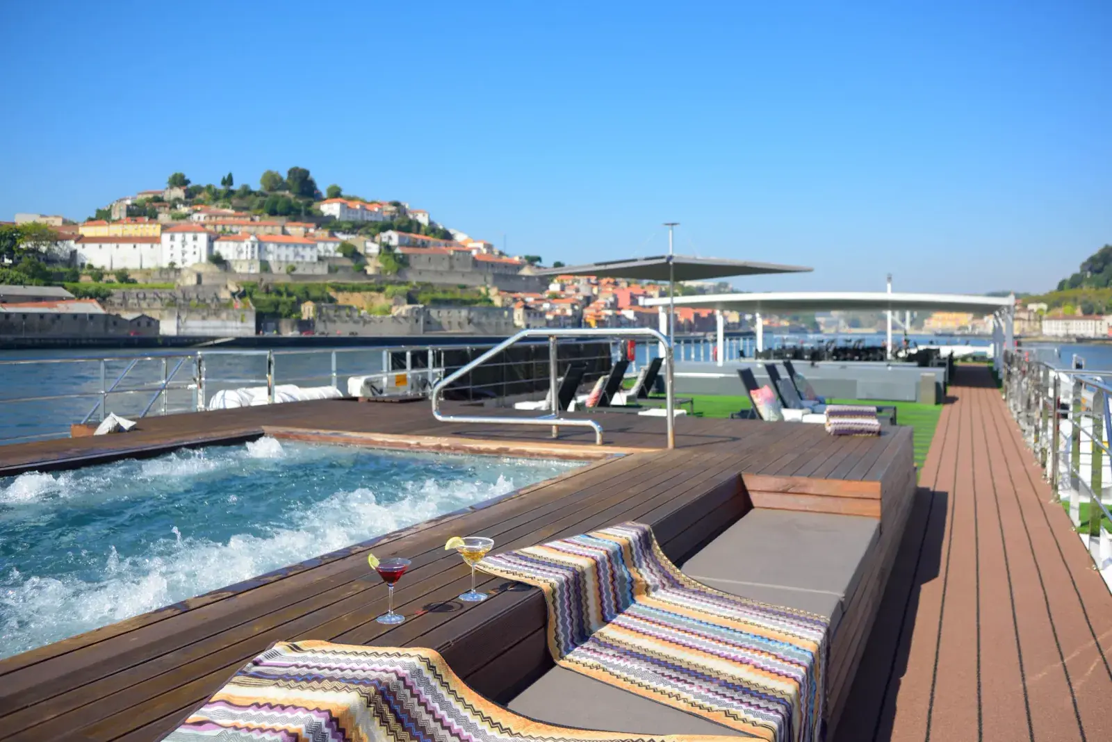 Scenic Opal river European cruise ship sun deck