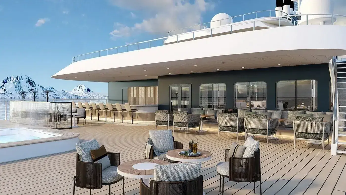 Swan Hellenic expedition ship heated outdoor pool deck