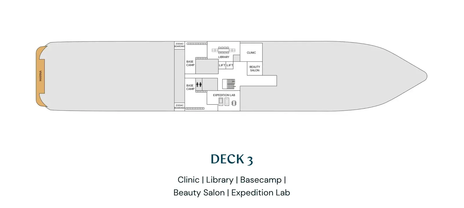 Swan Hellenic expedition ship deck 3 map