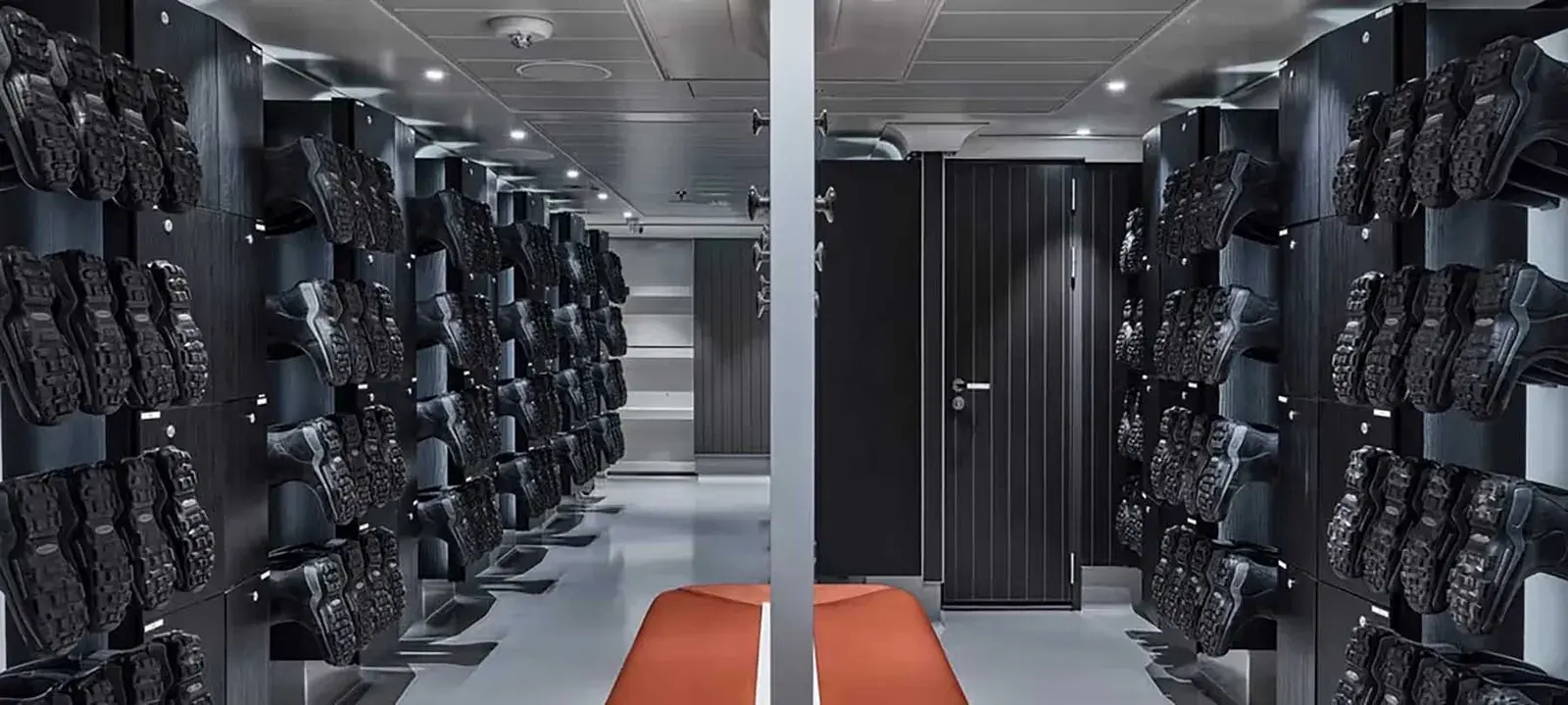 Silver Endeavour expedition mudroom and kit-up area