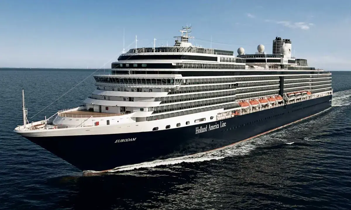 A Holland America cruise ship sails