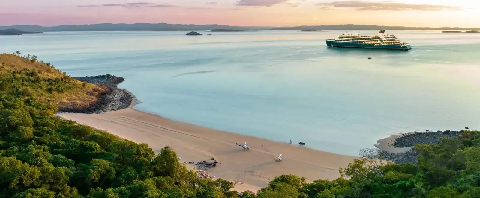 The Seabourn Pursuit anchored off the Kimberley coast of Australia