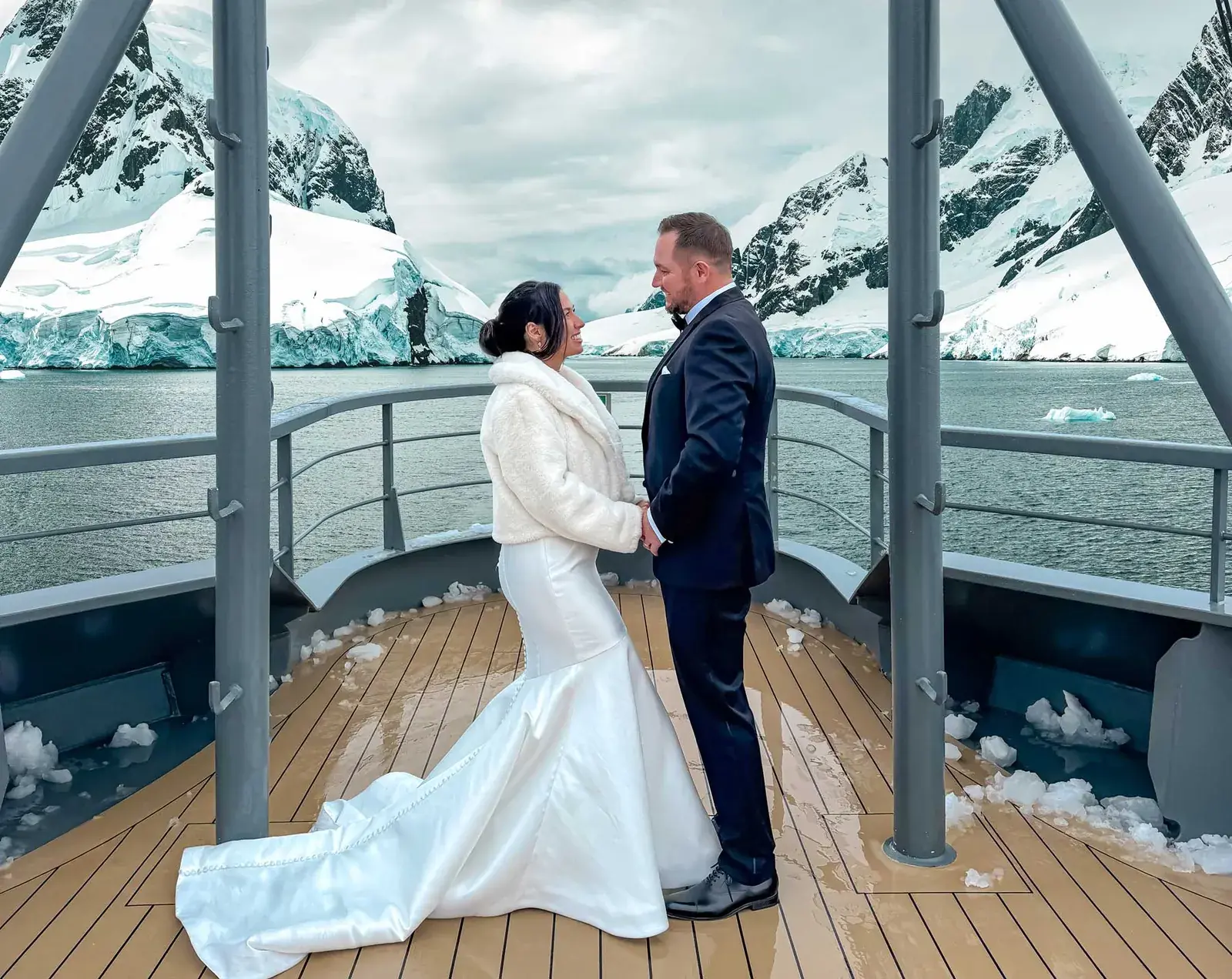 Our best friends got married off the shores of Antarctica