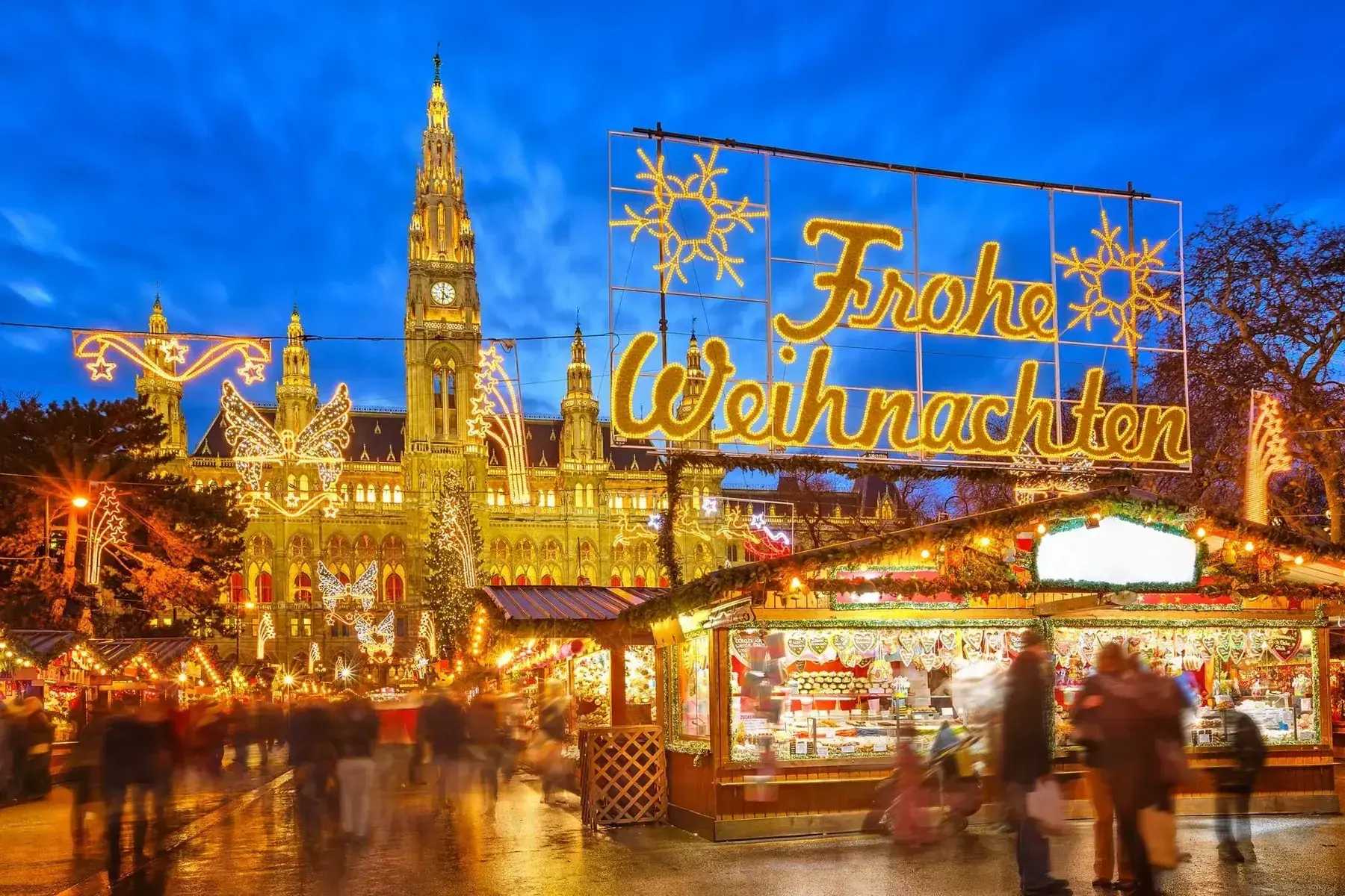 Vienna on the river at Christmastime