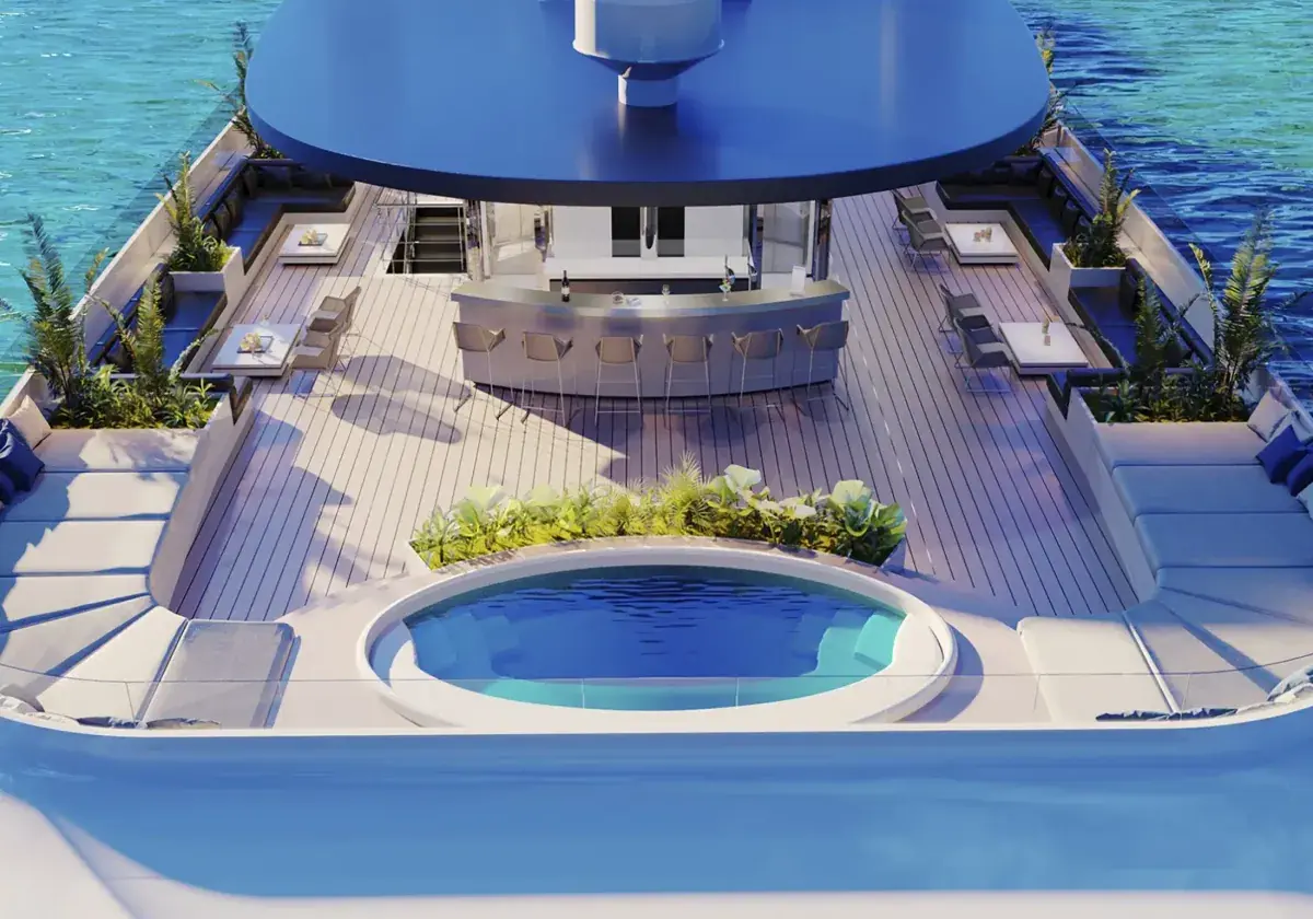 Sun deck on the Emerald Sakara luxury yacht