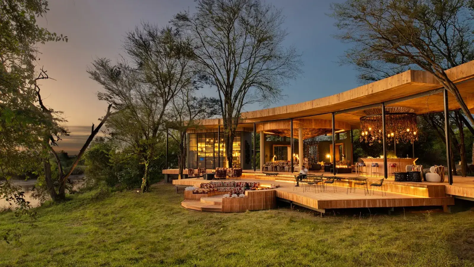 Wooden deck of an &Beyond lodge in Tanzania