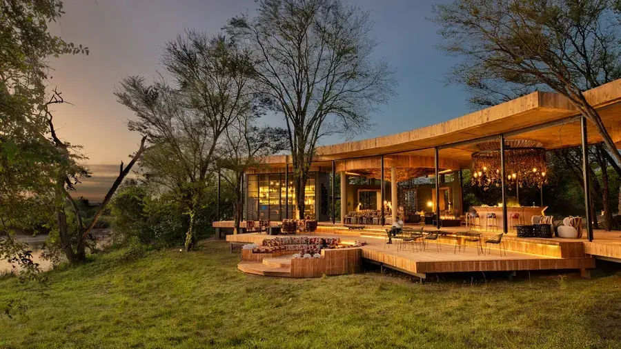 Wooden deck of an &Beyond lodge in Tanzania