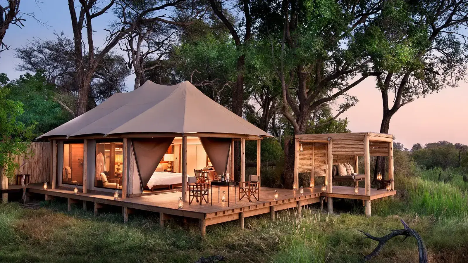 An &Beyond lodge camp tent