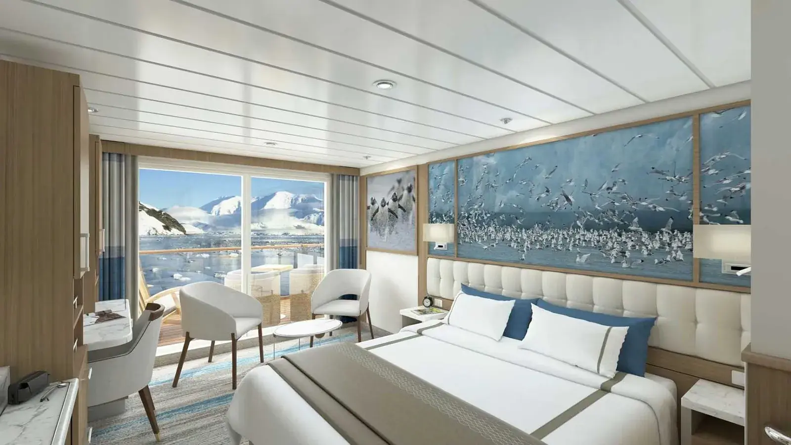 Aurora Expeditions cruise ship stateroom interior