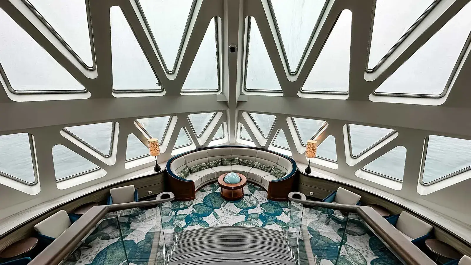 Aurora Expeditions cruise ship bow lounge