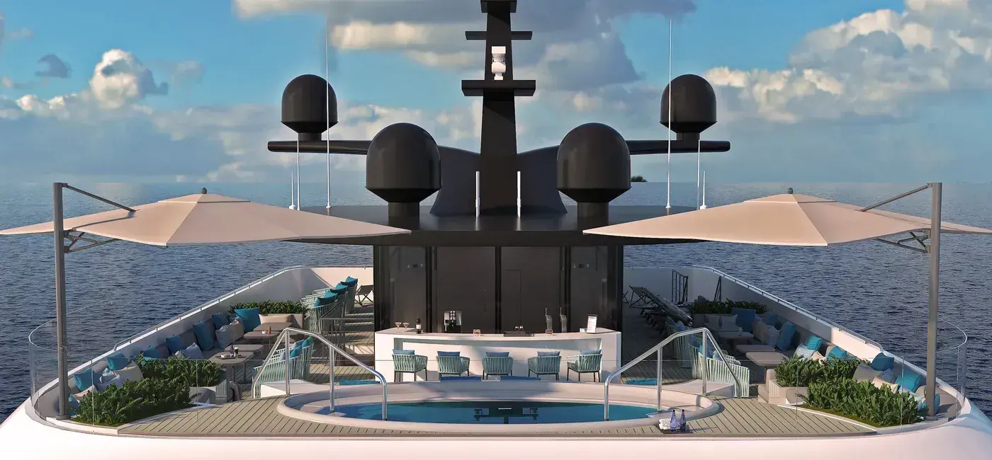 An Emerald yacht sky deck