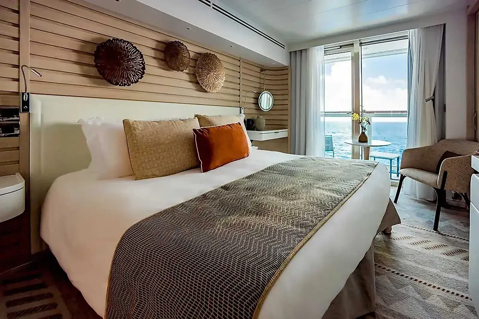 A Ponant cruise ship stateroom interior