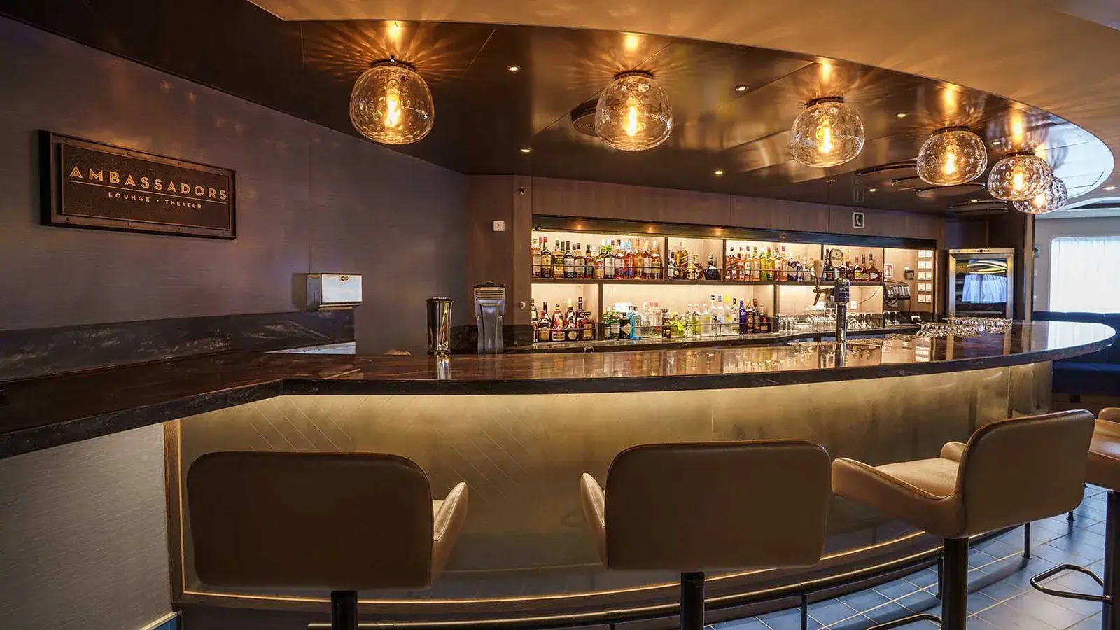 Quark Expeditions Ultramarine expedition cruise ship Ambassadors Lounge