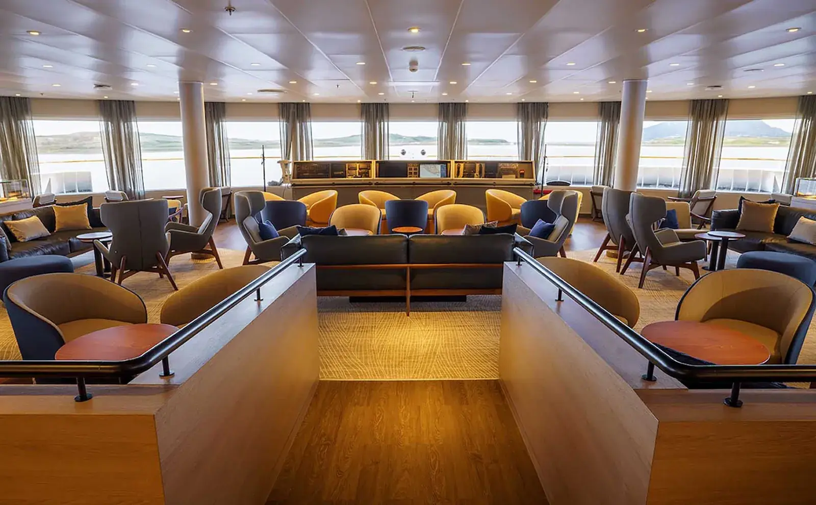 Quark Expeditions Ultramarine expedition cruise ship bow lounge