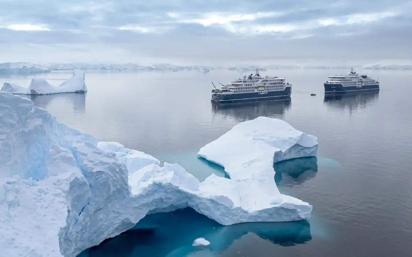 Two Swan Hellenic cruise ships in Antarctica