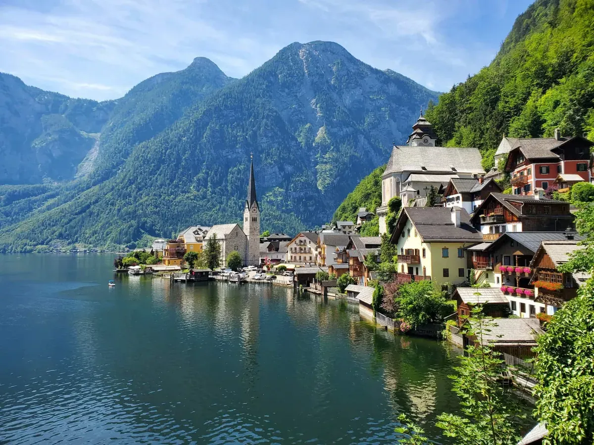 Lake coastal and mountain views of Austria