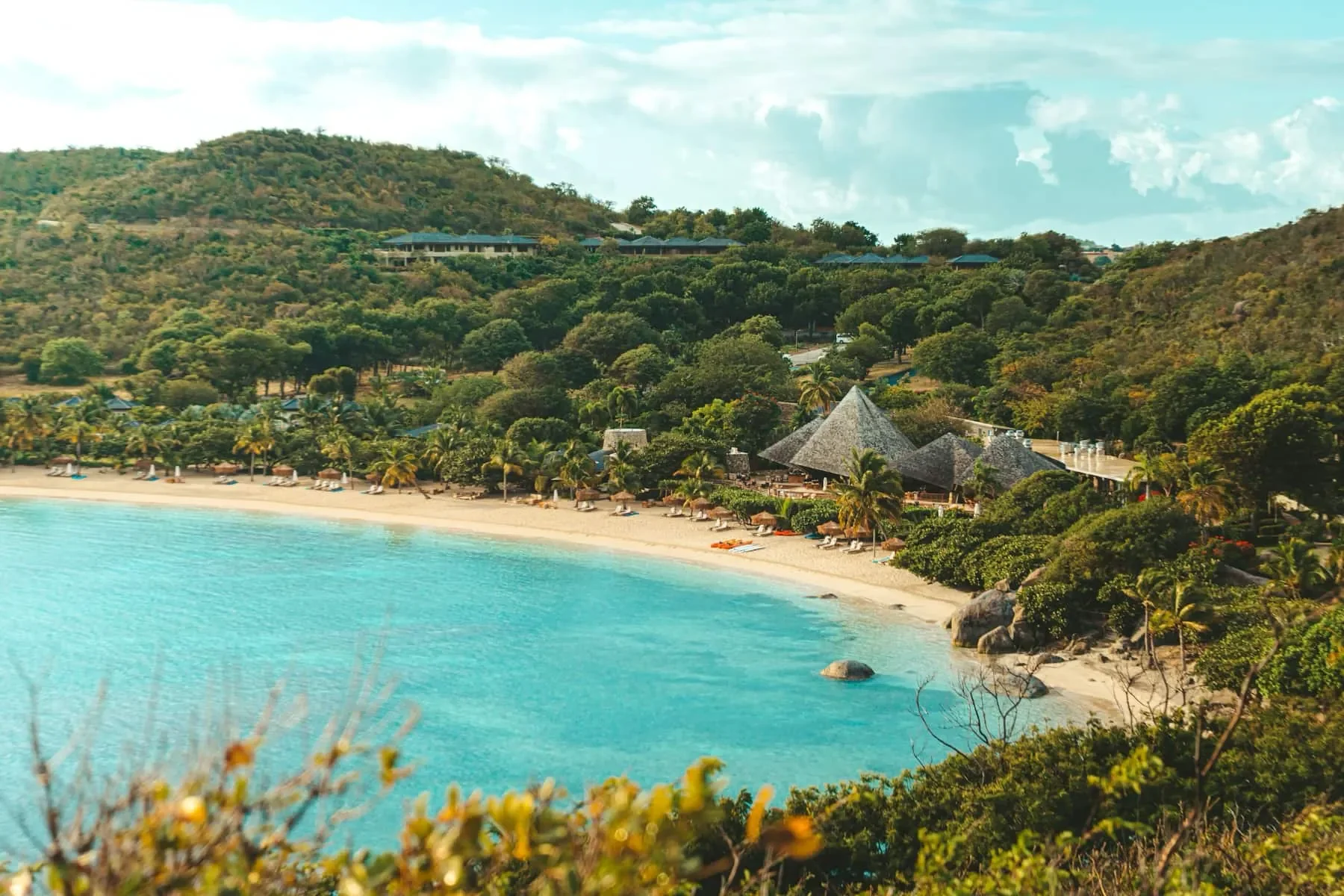 Aerial view of Little Dix Bay in the British Virgin Islands
