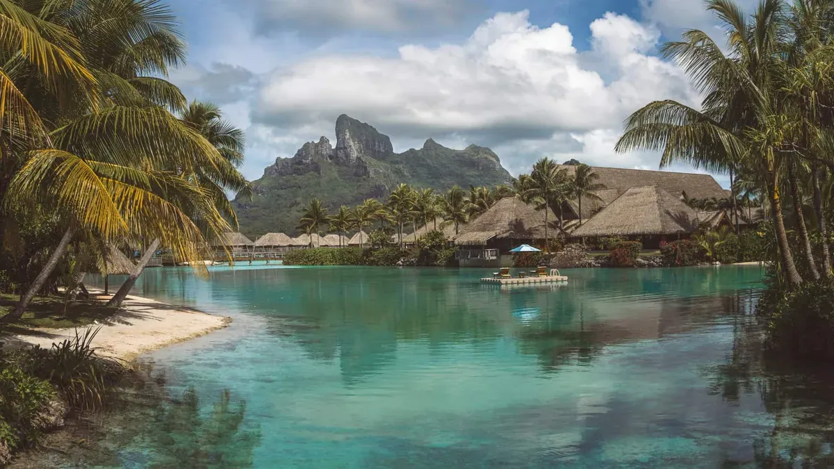 Water view of Bora Bora in French Polynesia