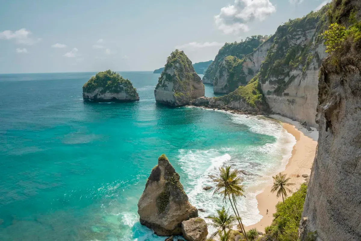 Shore and cliffs of Bali, Indonesia