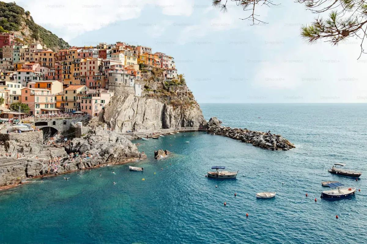 Coast of Manarola in the Italian Riviera