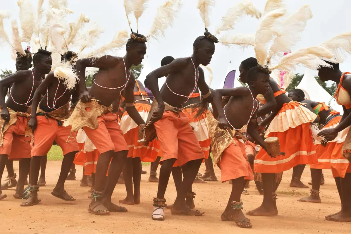 Locals dance in Uganda