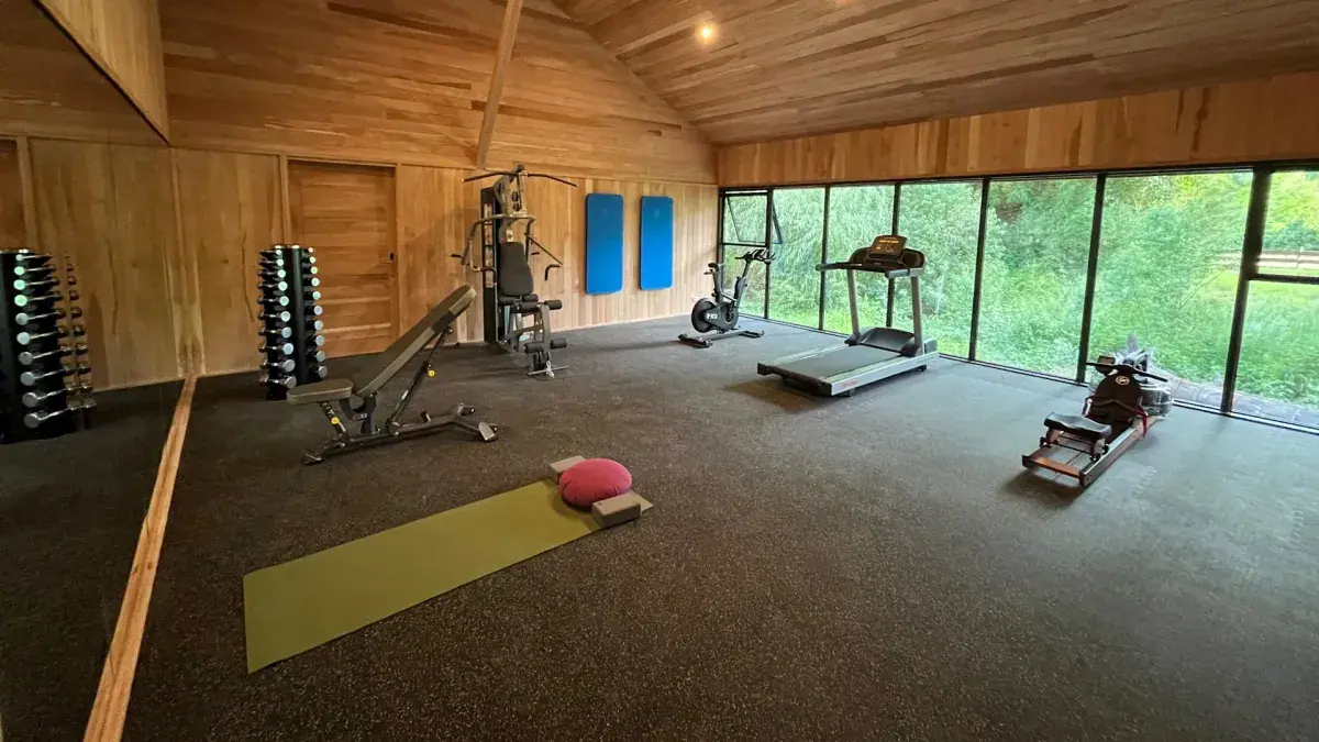 The gym at &Beyond Vira Vira lodge