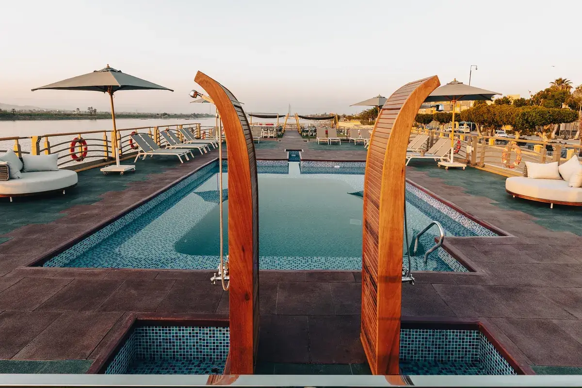 HS Nebu Nile River cruise ship pool and sun deck