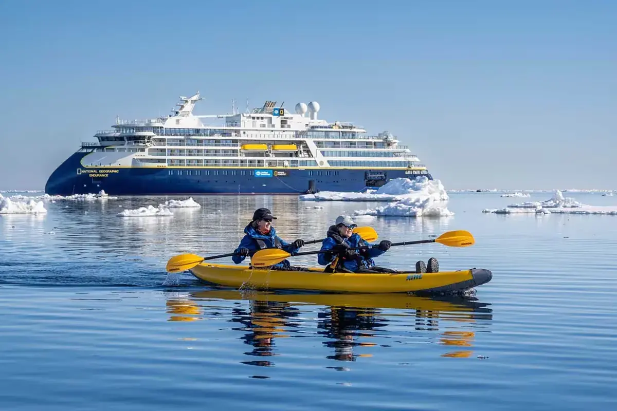 National Geographic Endurance sea kayakers in polar waters