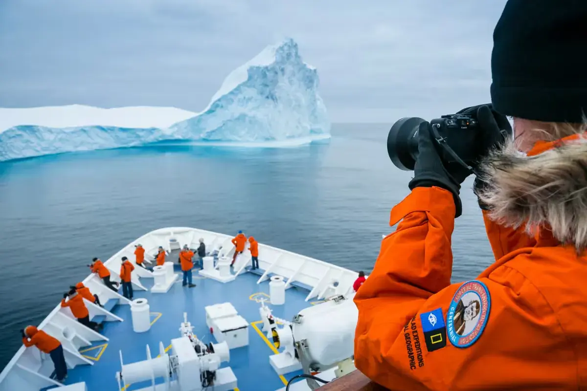 Aerial view over the Drake Passage toward Antarctica