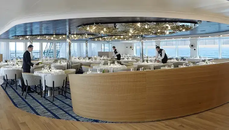 Ponant Explorer-class ship restaurant dining room