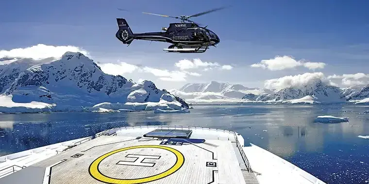 Scenic Eclipse helicopter landing on deck